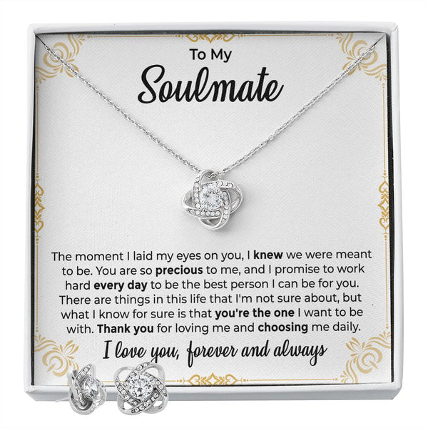 LOVE KNOT NECKLACE +EARRINGS Soulmate You're The One