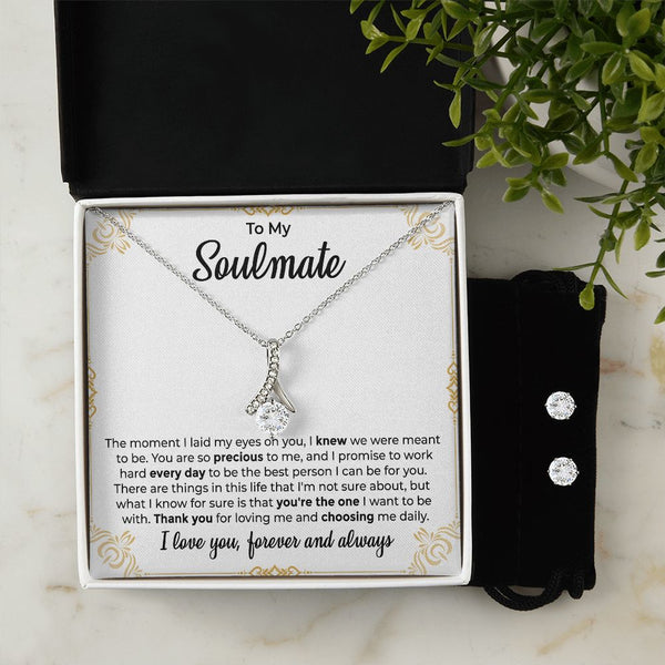 ALLURING BEAUTY NECKLACE+EARRINGS Soulmate You're The One