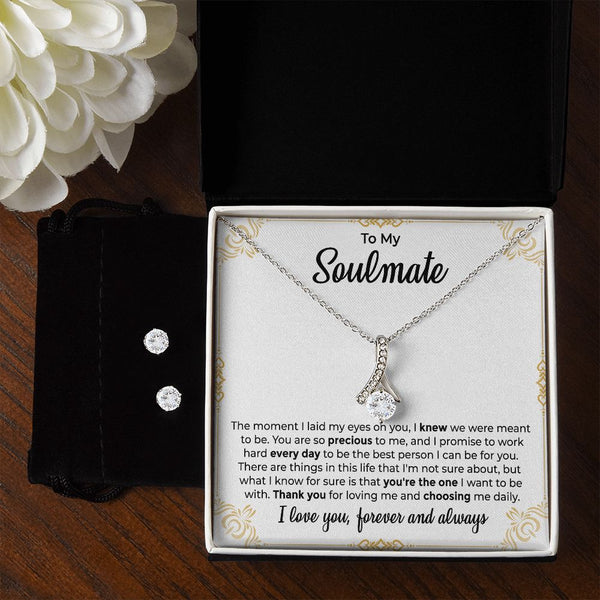 ALLURING BEAUTY NECKLACE+EARRINGS Soulmate You're The One