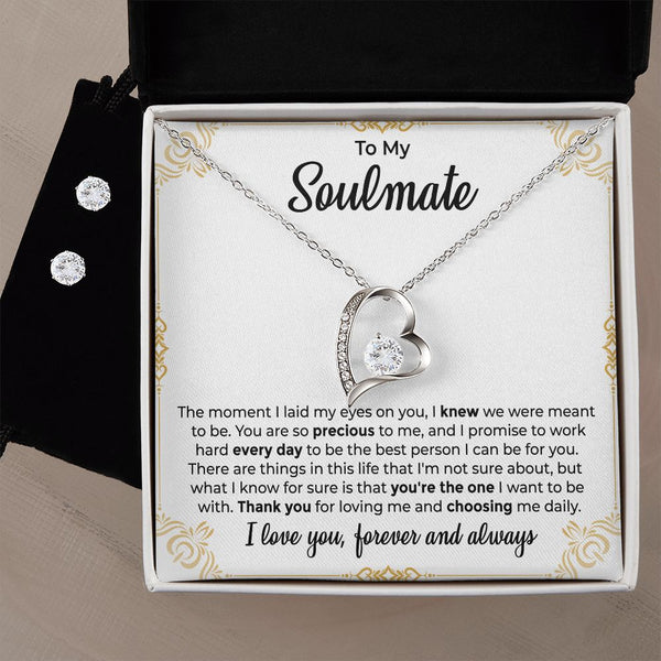 FOREVER LOVE NECKLACE+EARRINGS Soulmate You're The One